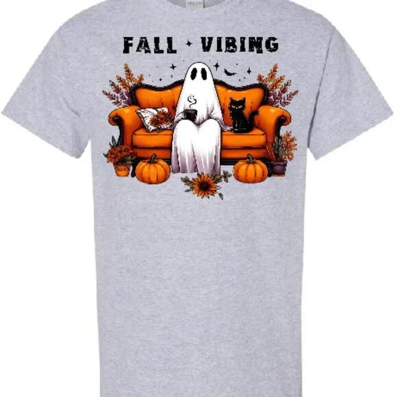 Fall Vibing Ghost tee - Picture 2 of 2
